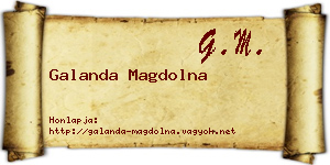 Galanda Magdolna névjegykártya
